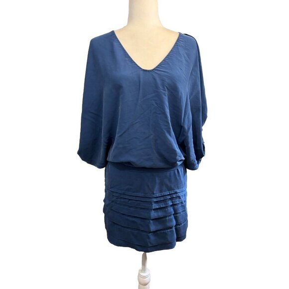 Diane Von Furstenberg Silk Short Blue Dress Womem Size 6 - Picture 1 of 15